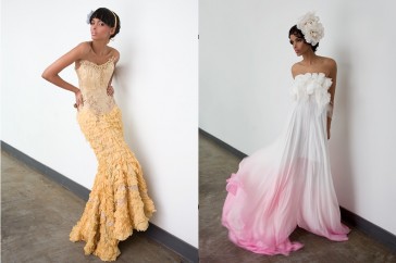 Exotic offbeat bridal dress